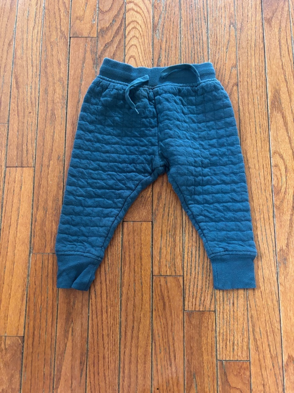 Quilted Pull-On Kids Jogger Pants in Teal